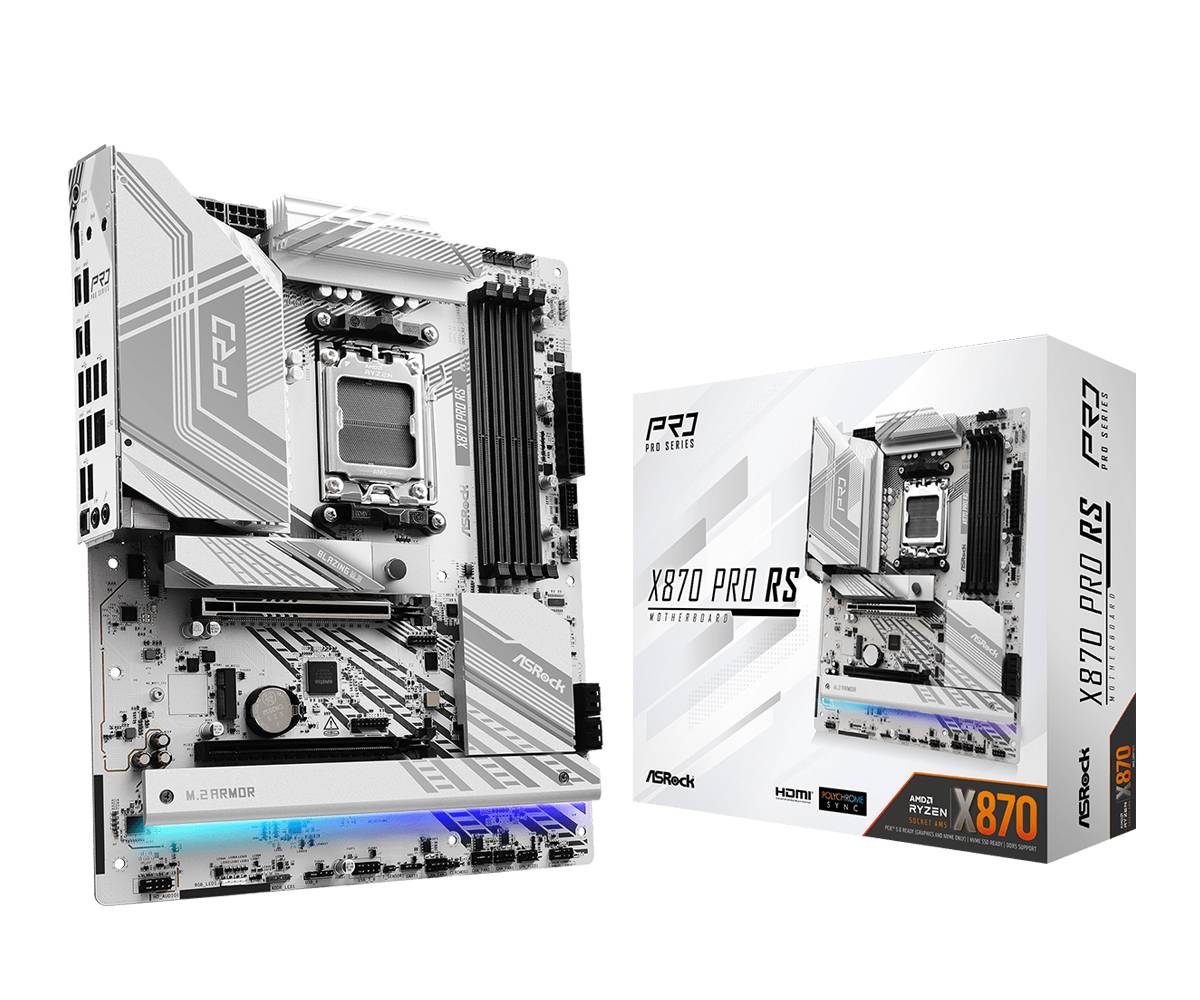 Материнская плата ASRock X870 Pro RS, AM5, (HDMI), 4xDDR V, ATX