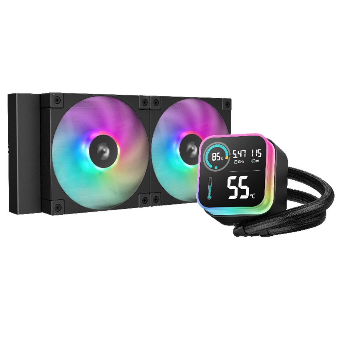 Жидкостное охлаждение DeepCool LQ240 R-LQ240-BKLSMW-G-1, 280W (LGA1700 Ready)