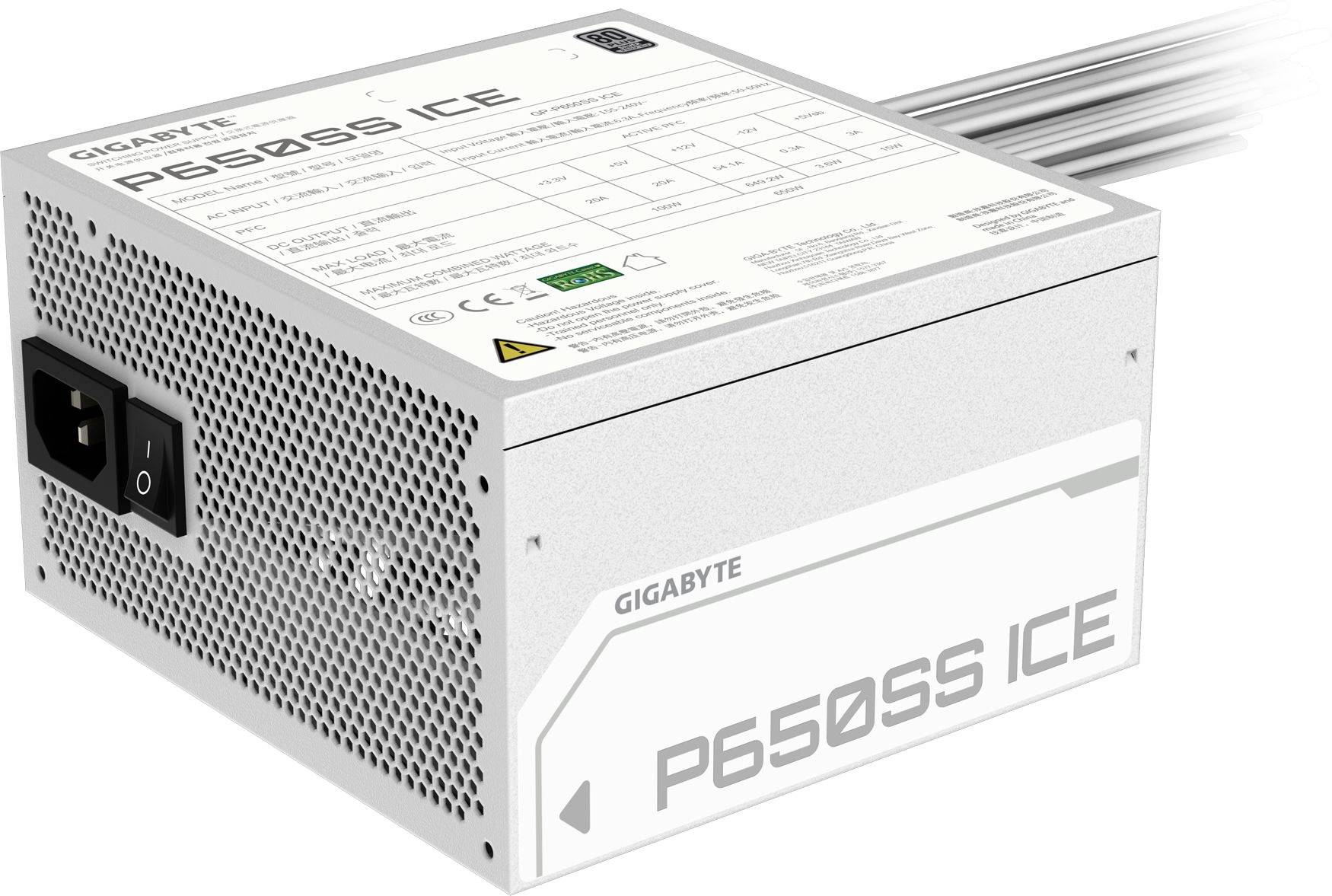 Блок питания 650Вт, Gigabyte GP-P650SS ICE, 80 Plus Silver, APFC, ATX
