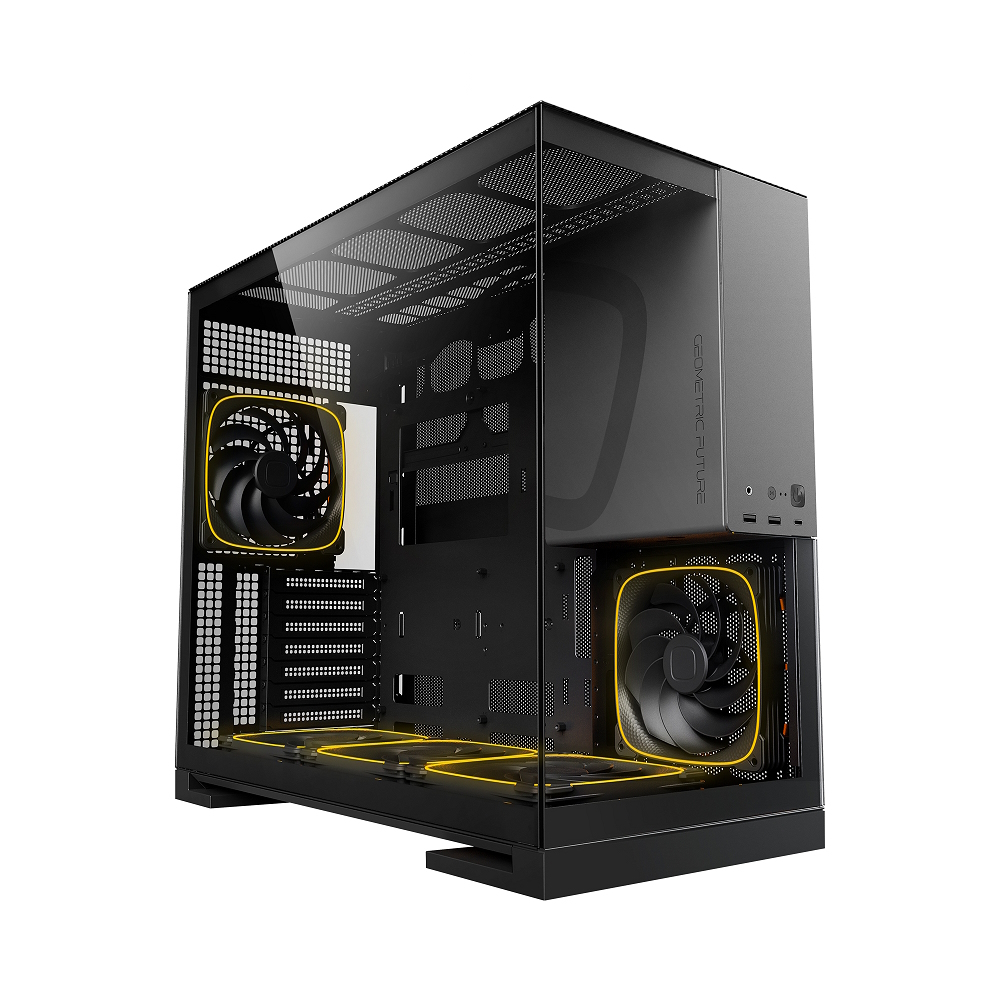 Корпус Geometric Future Model 5 Black Gray with fans (1AM5WKBK02100), 5x140mm ARGB fans, без БП, E-ATX