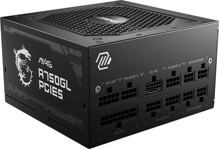 Блок питания 750Вт, MSI MAG A750GL PCIE5, 80 Plus Gold, APFC, ATX (306-7ZP8B11-CE0)