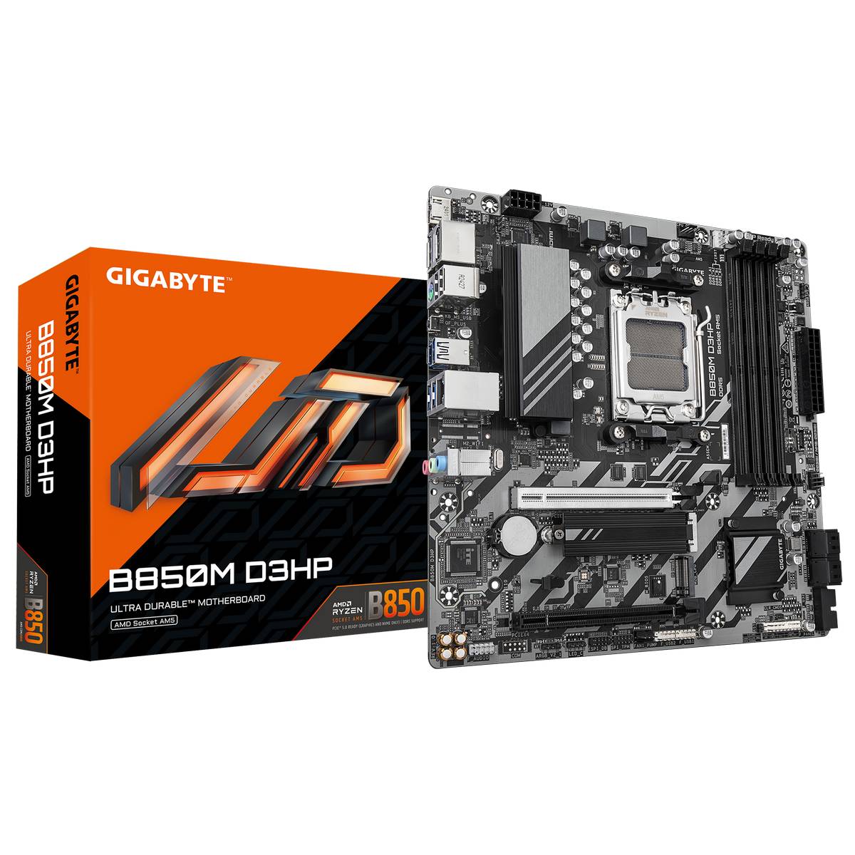 Материнская плата Gigabyte B850M D3HP, AM5, (HDMI, 2xDP), 4xDDR V, mATX