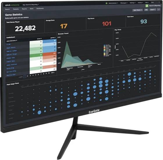 Монитор 27" ExeGate ProSmart EZ2707CA EX297650RUS, 1920x1080, IPS, 75Hz, Speakers (VGA, HDMI, DP)