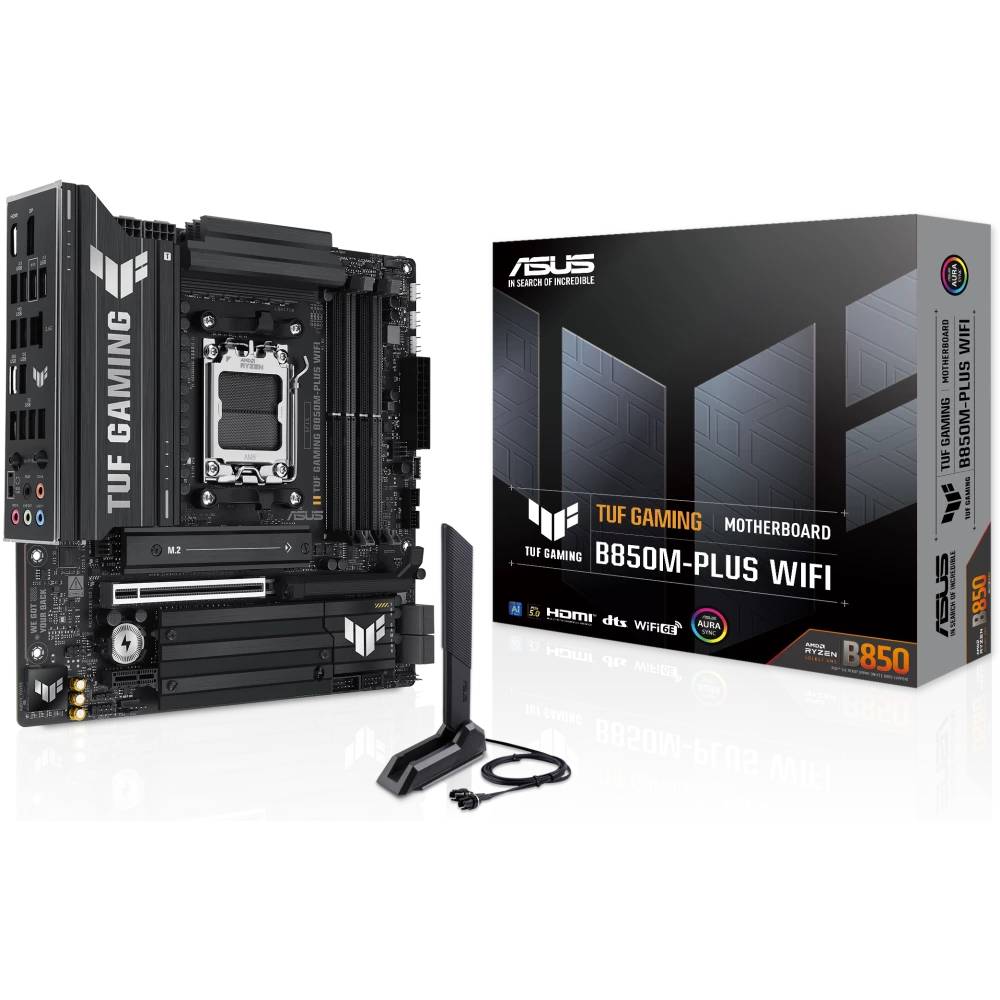 Материнская плата Asus TUF GAMING B850M-PLUS WIFI, AM5, (HDMI, DP), 4xDDR V, mATX