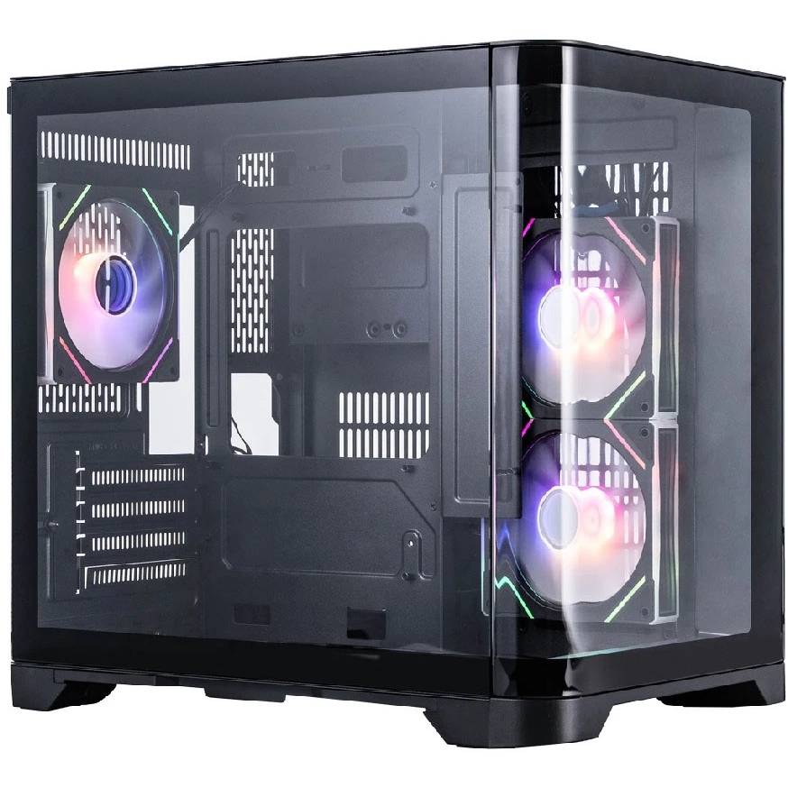 Корпус 1stPlayer UVIEW UV5 ARGB Black UV5-BK-2FC7R-1FC7, без БП, mATX