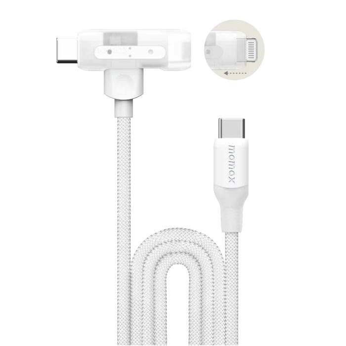 Кабель USB Type-C - Lightning, 1.5м, Momax DL56W, 60W, White