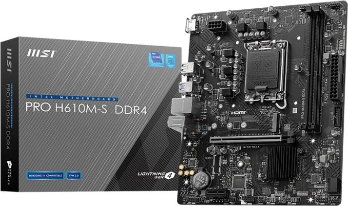 Материнская плата MSI PRO H610M-S DDR4, LGA1700, (HDMI), 2xDDR IV, mATX