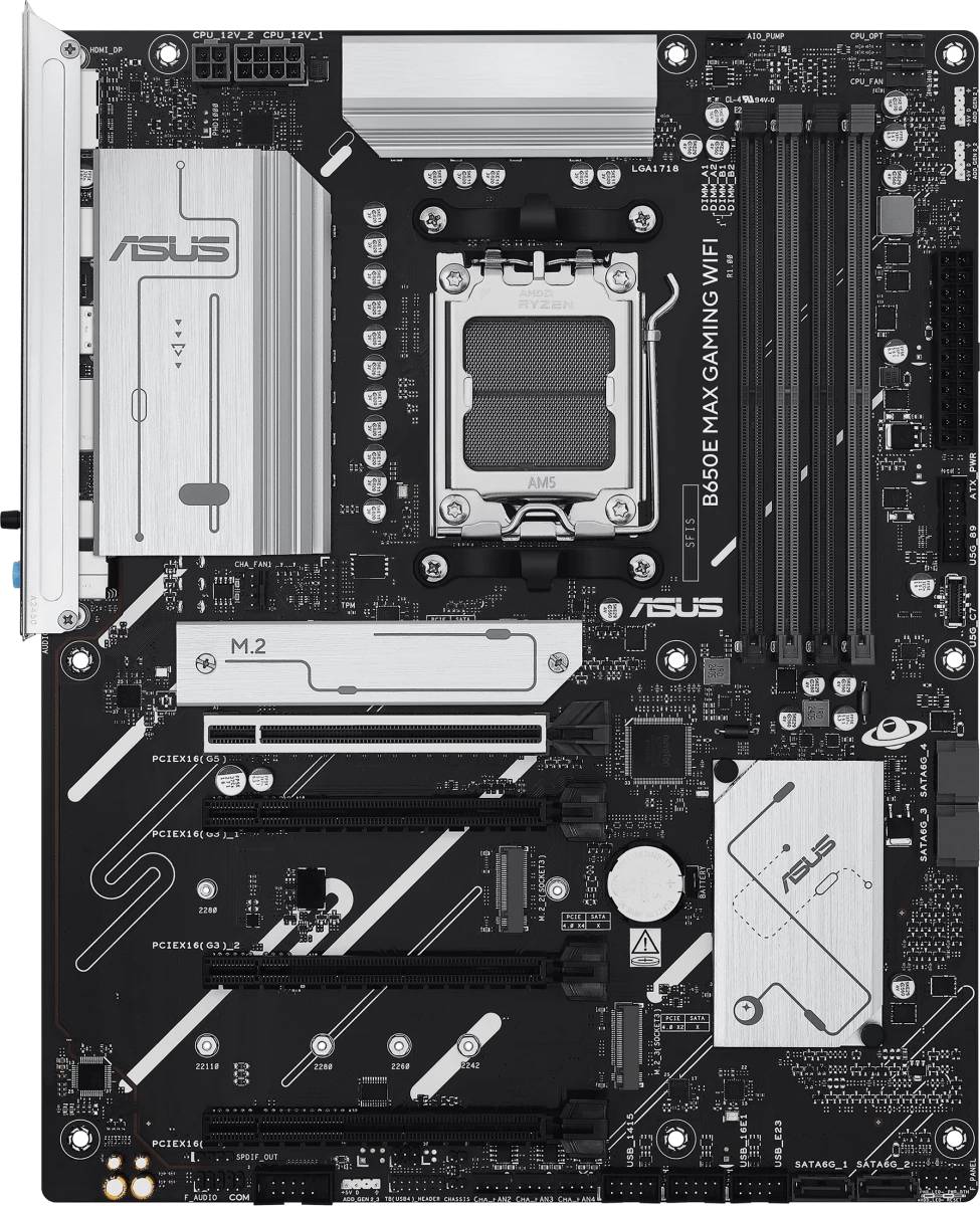 Материнская плата Asus B650E Max Gaming WiFi, AM5, (HDMI, DP), 4xDDR V, ATX