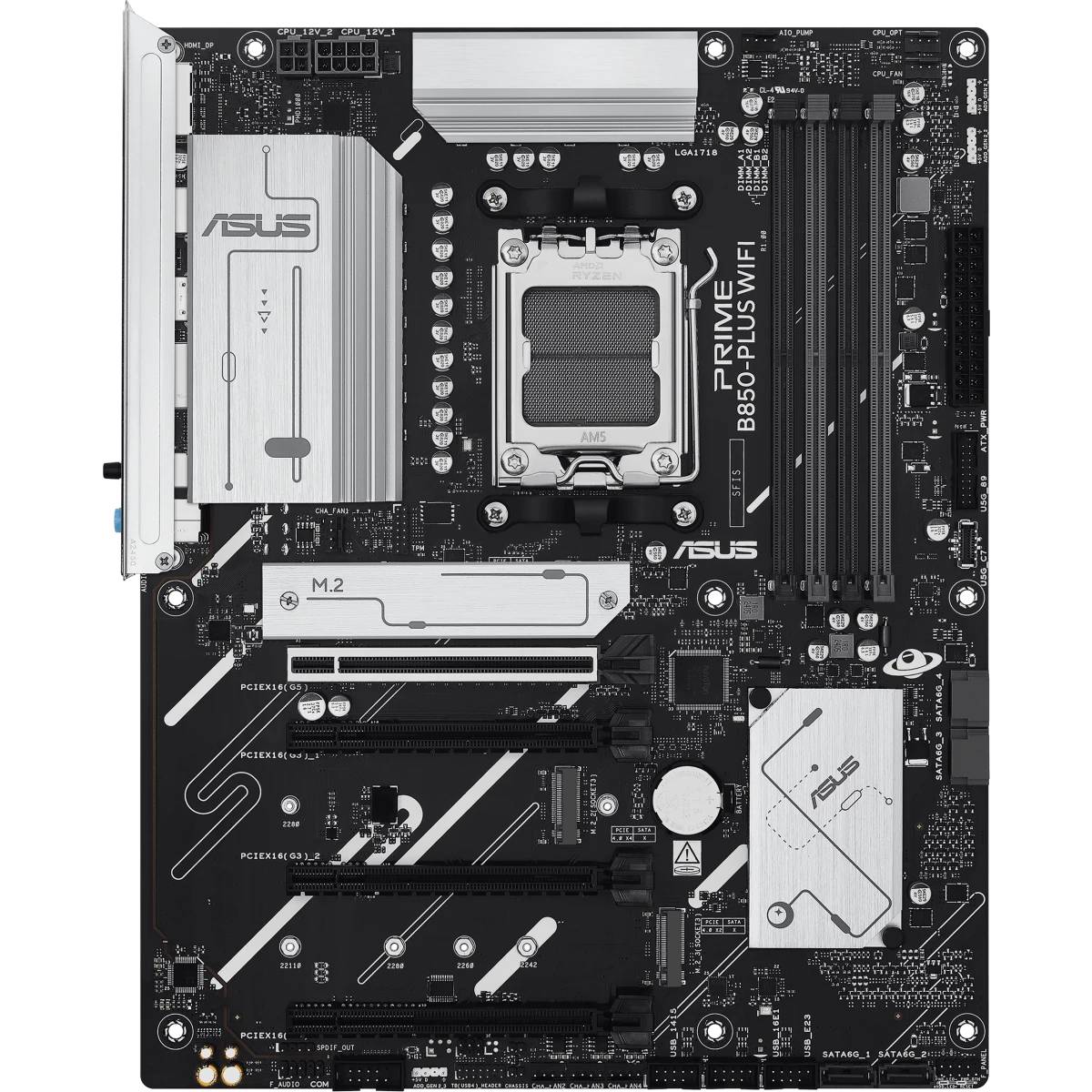 Материнская плата Asus PRIME B850-PLUS WIFI, AM5, (HDMI,DP), 4xDDR V, ATX