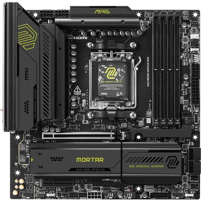 Материнская плата MSI MAG B850M MORTAR WIFI, AM5, (HDMI), 4xDDR V, mATX