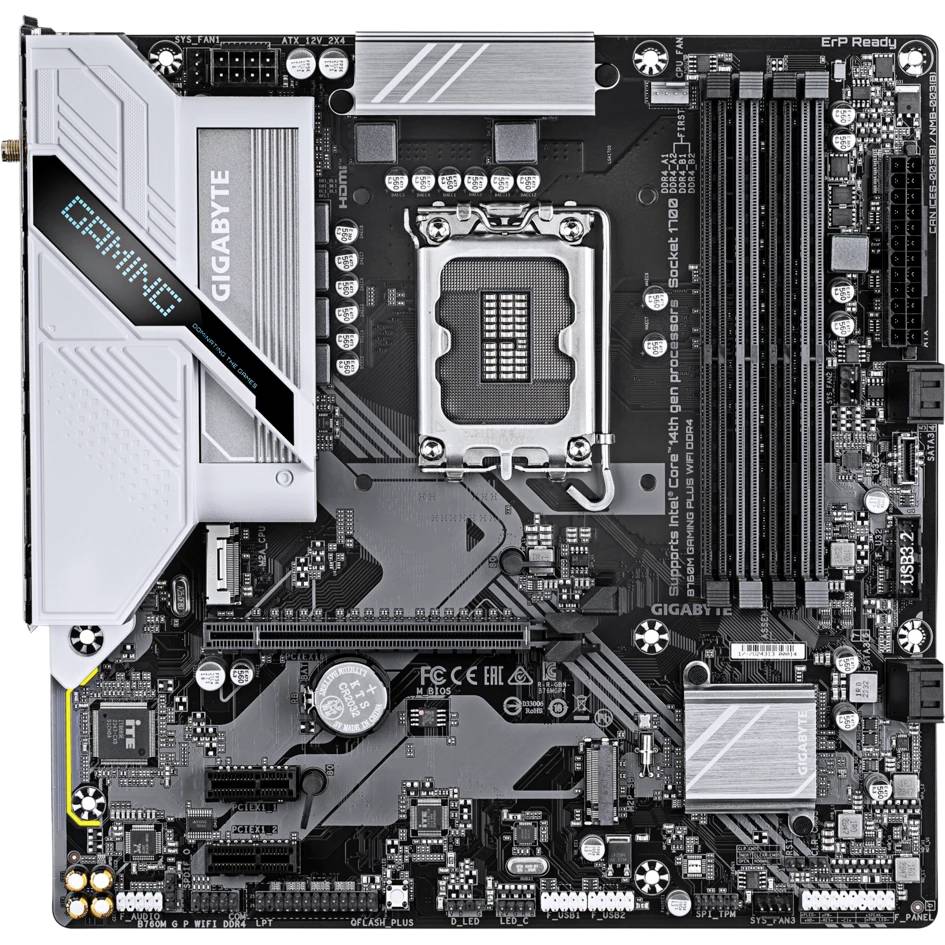 Материнская плата Gigabyte B760M GAMING PLUS WIFI DDR4, LGA1700, (HDMI, DP), 4xDDR IV, mATX