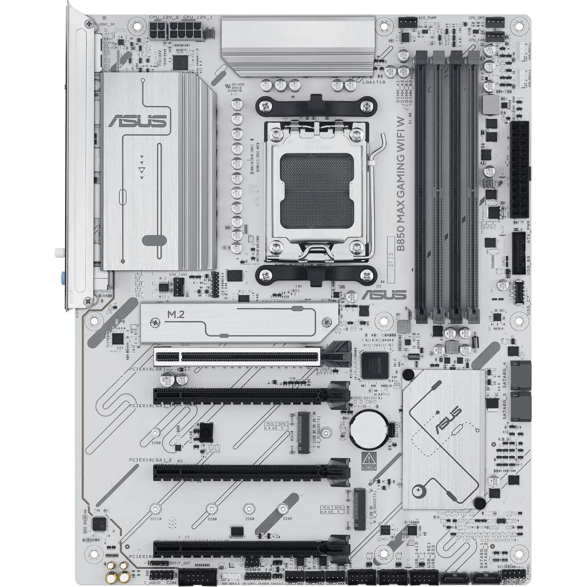 Материнская плата ASUS B850 MAX GAMING WIFI W, AM5, (HDMI, DP), 4xDDR V, ATX