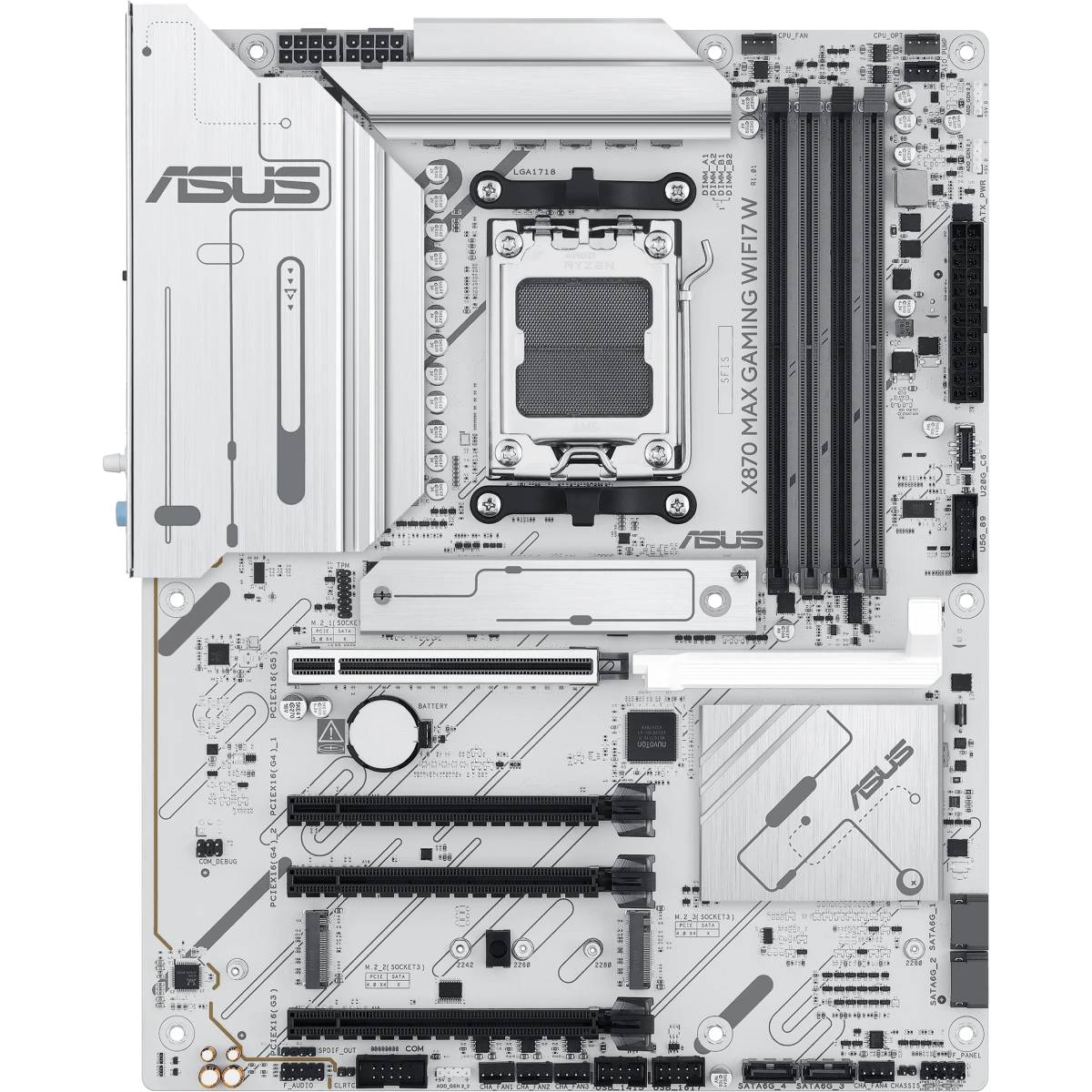 Материнская плата Asus X870 MAX GAMING WIFI7 W, AM5, (HDMI), 4xDDR V, ATX