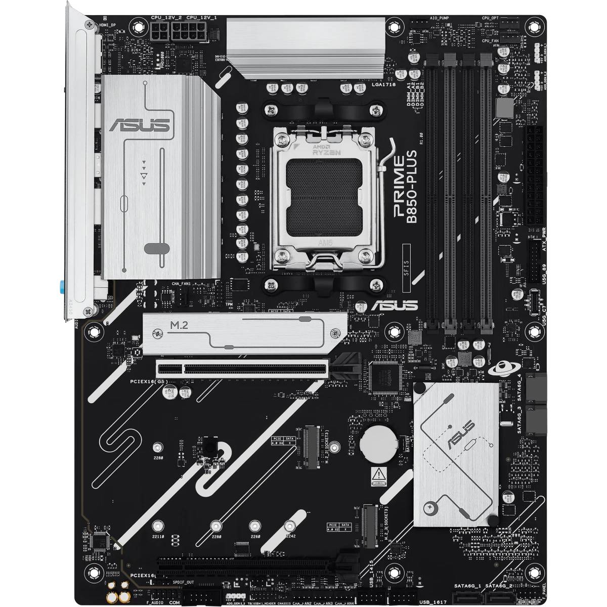 Материнская плата Asus PRIME B850-PLUS, AM5, (HDMI,DP), 4xDDR V, ATX