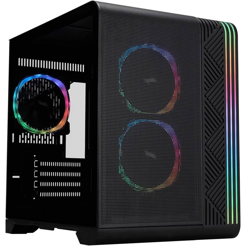 Корпус 1STPLAYER VT5 ARGB Black (VT5-BK-3FS7), без БП, mATX