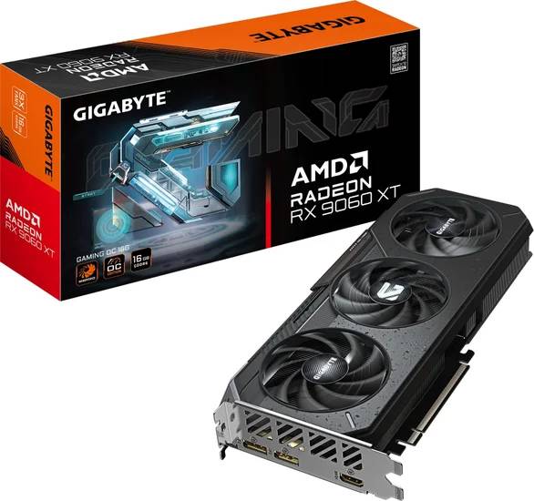 Видеокарта Radeon RX 9060 XT, 16Gb GDDR6 128bit, Gigabyte RX 9060 XT GAMING OC 16G GV-R9060XTGAMING OC-16GD, RTL
