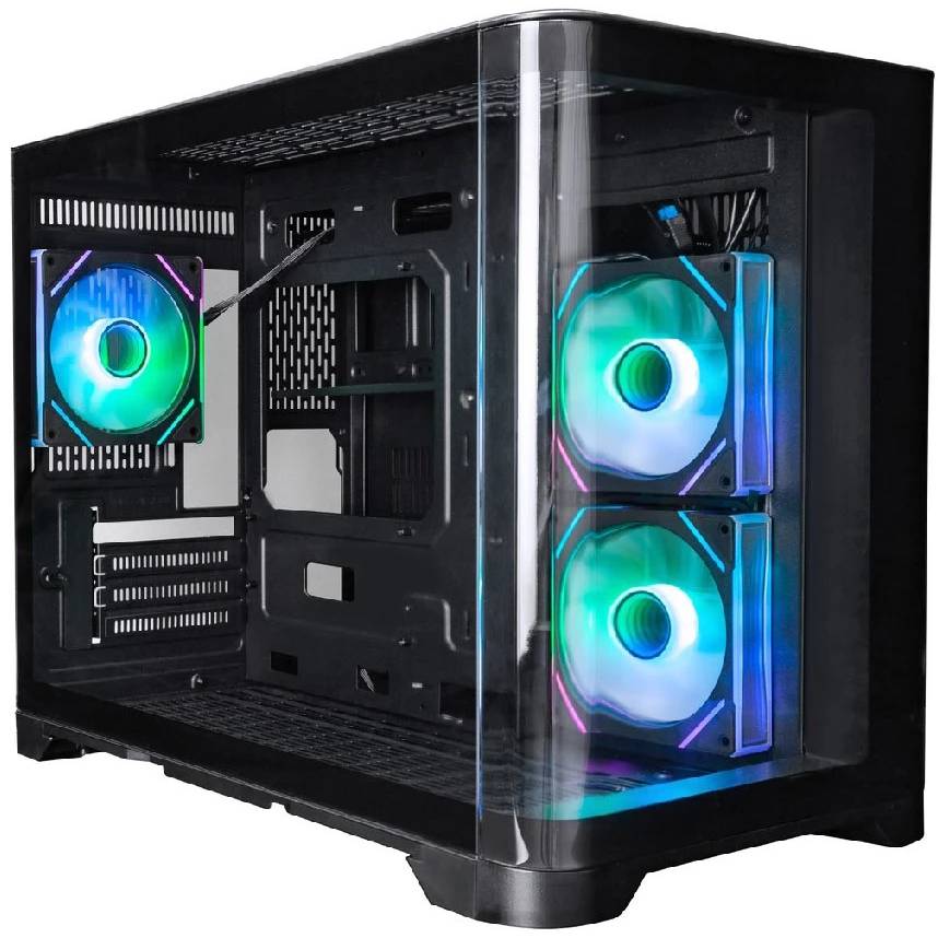 Корпус 1stPlayer UVIEW UV6 ARGB Black UV6-BK-2FC7R-1FC7, без БП, mATX