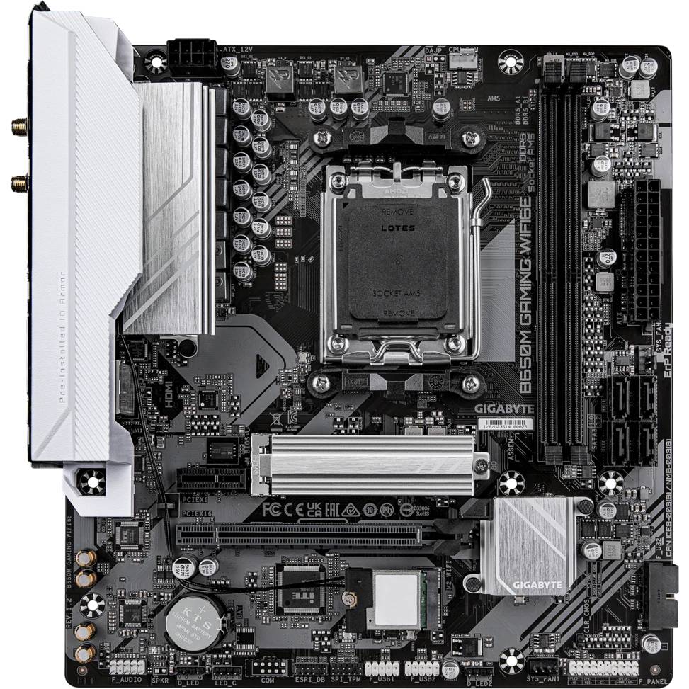 Материнская плата Gigabyte B650M GAMING WIFI6E, AM5, (HDMI, VGA), 2xDDR V, mATX