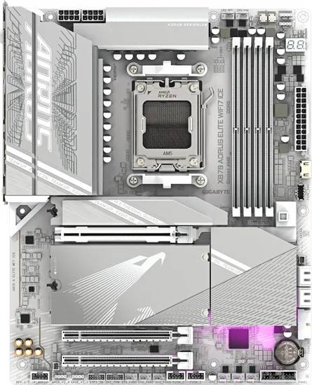Материнская плата Gigabyte X870E AORUS ELITE WIFI7 ICE, AM5, (HDMI), 4xDDR V, ATX