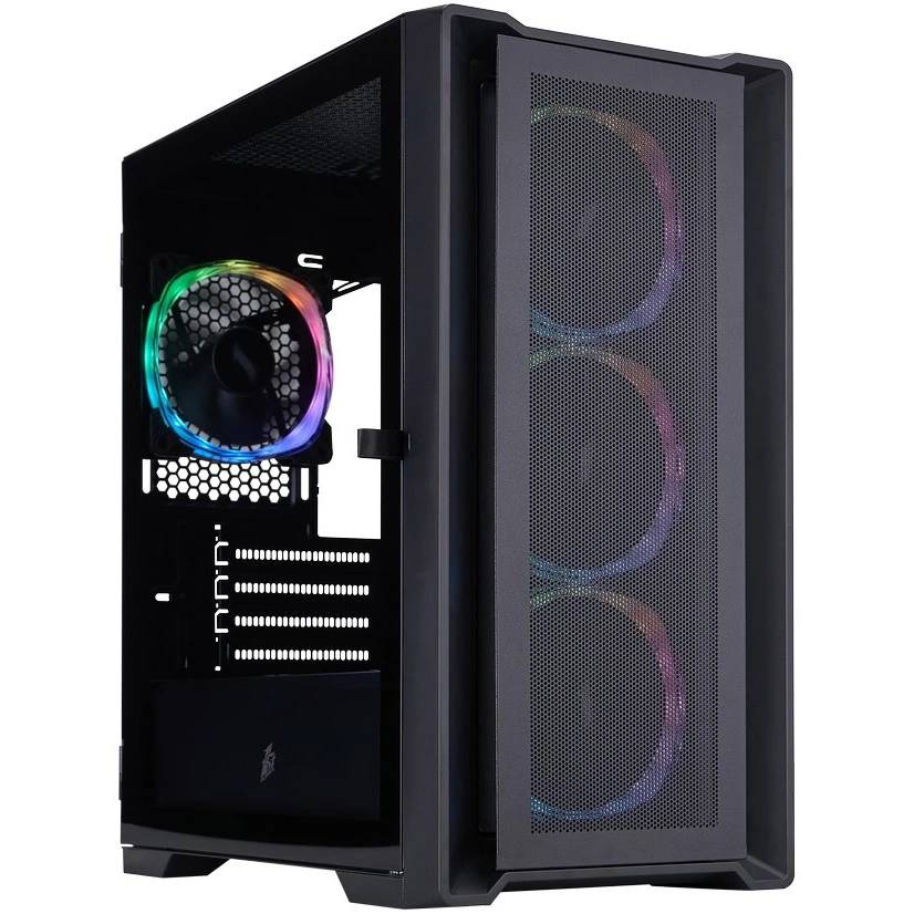 Корпус 1stPlayer Trilobite T4 Mesh ARGB Black T4-BK-4FS7, без БП, mATX