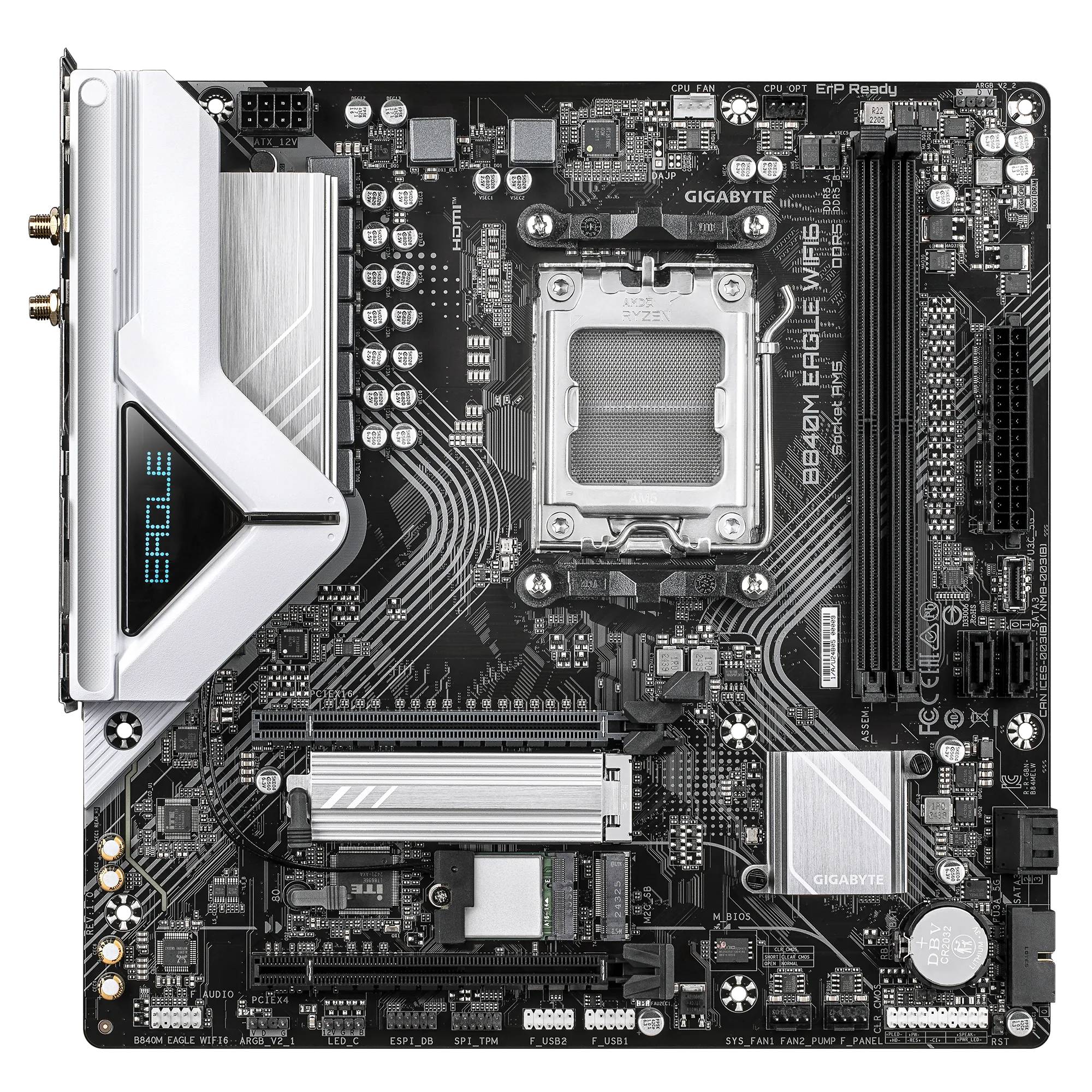 Материнская плата Gigabyte B840M EAGLE WIFI6, AM5, (HDMI, DP), 2xDDR V, mATX