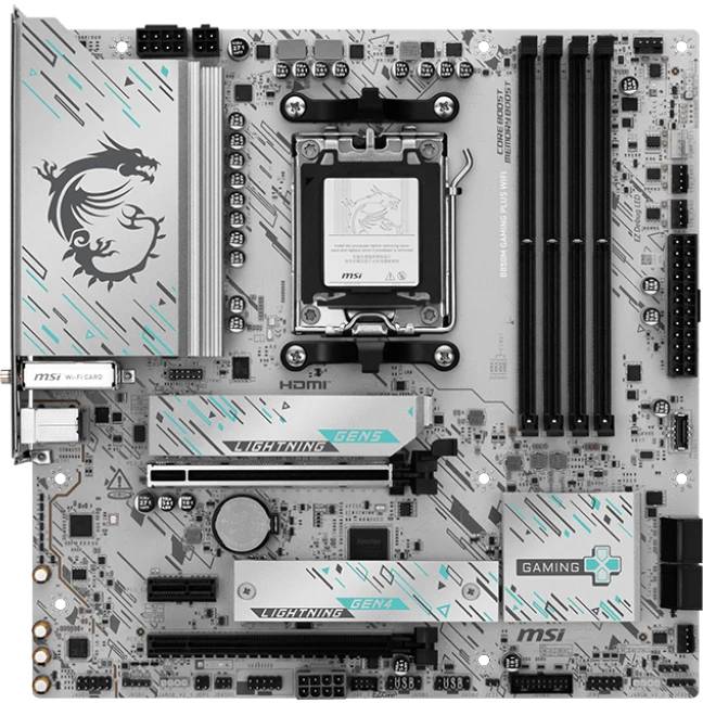 Материнская плата MSI B850M GAMING PLUS WIFI, AM5, (DP, HDMI), 4xDDR V, mATX