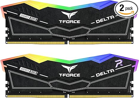 Оперативная память 64Gb Team T-Force Delta RGB Black FF3D564G6000HC38JDC01, DDR V, PC-48000, 6000MHz, kit 2x32Gb