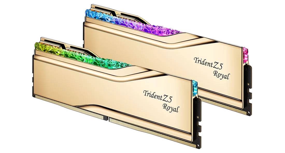 Оперативная память 32Gb G.Skill Trident Z5 Royal Gold F5-6000J2836G16GX2-TR5G, DDR V, PC-48000, 6000MHz, kit 2x16Gb