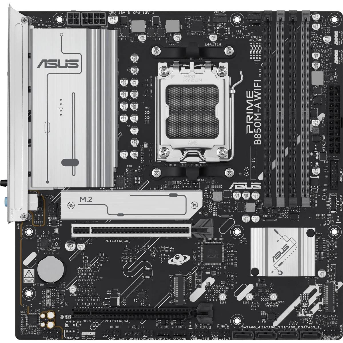 Материнская плата Asus PRIME B850M-A WIFI, AM5, (HDMI, 2xDP), 4xDDR V, mATX