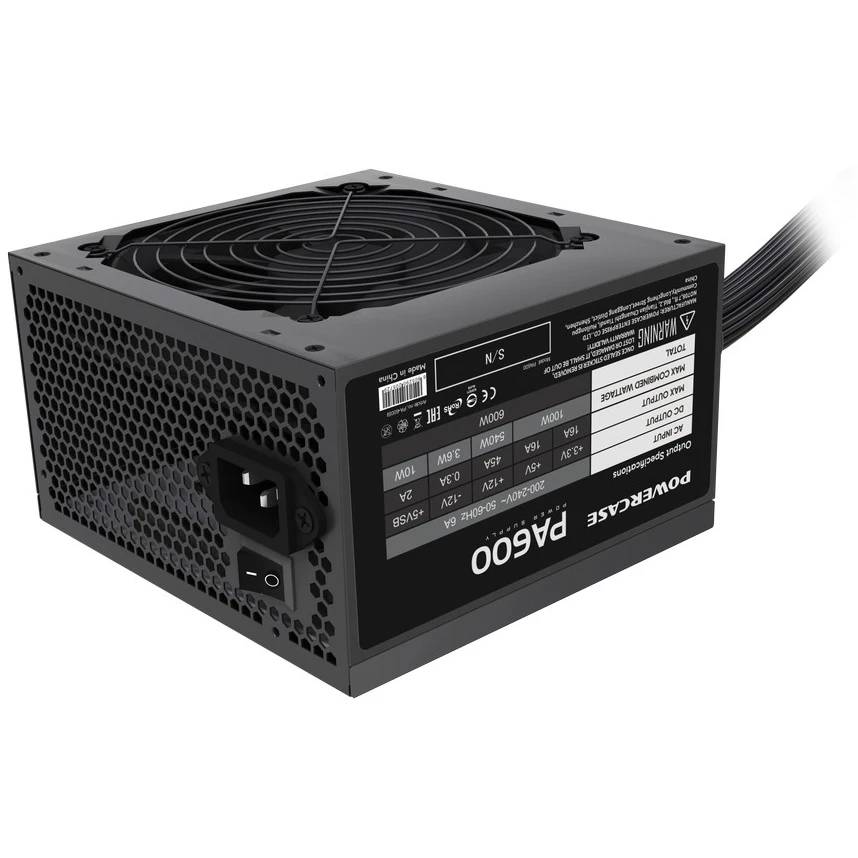 Блок питания 600Вт, Powercase PA600 PA-600SI, 80 Plus White, APFC, ATX