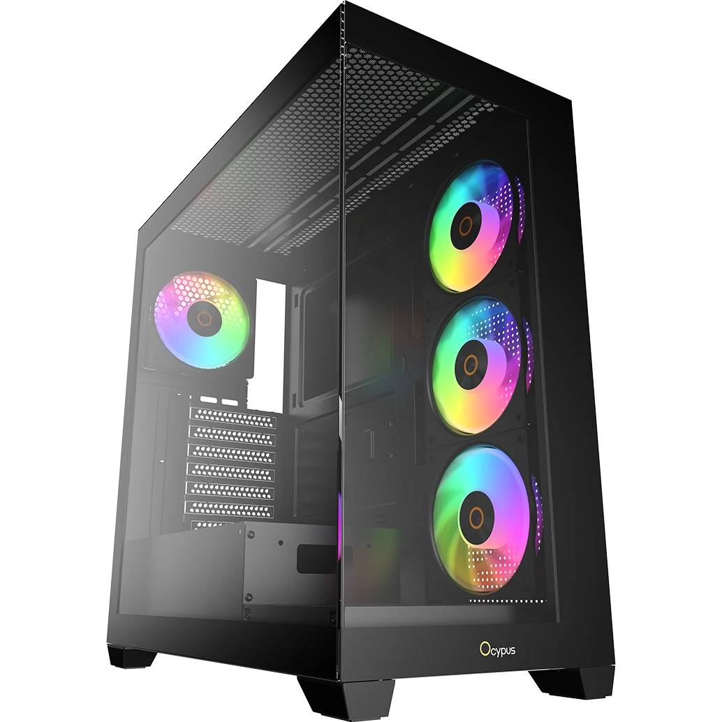 Корпус Ocypus Gamma C72 BK ARGB (Gamma-C72-BKD400XX-GL), без БП, ATX