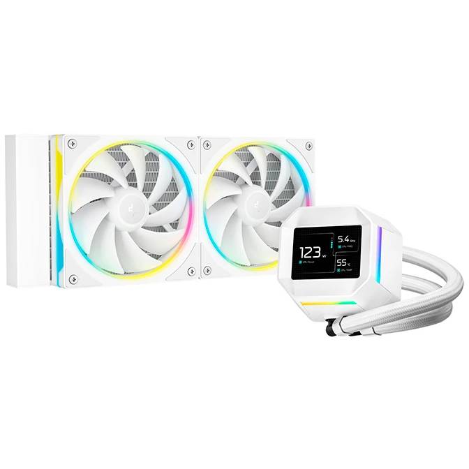 Жидкостное охлаждение DeepCool LM240 WH R-LM240-WHDMMC-1, 250W (LGA1700 Ready)