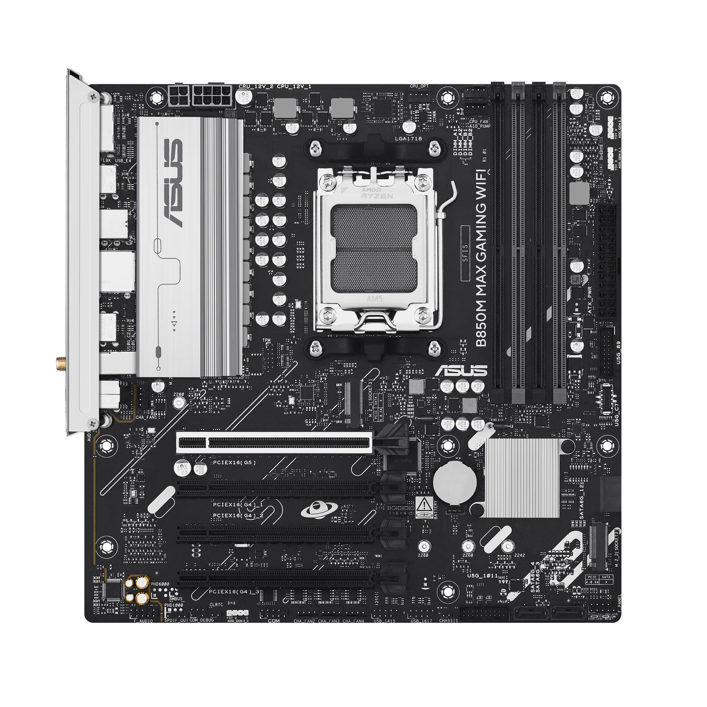 Материнская плата ASUS B850M MAX GAMING WIFI, AM5, (HDMI, DP), 4xDDR V, mATX