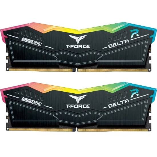 Оперативная память 32Gb Team T-Force Delta RGB Black FF3D532G6400HC38JDC01, DDR V, PC-51200, 6400MHz, kit 2x16Gb