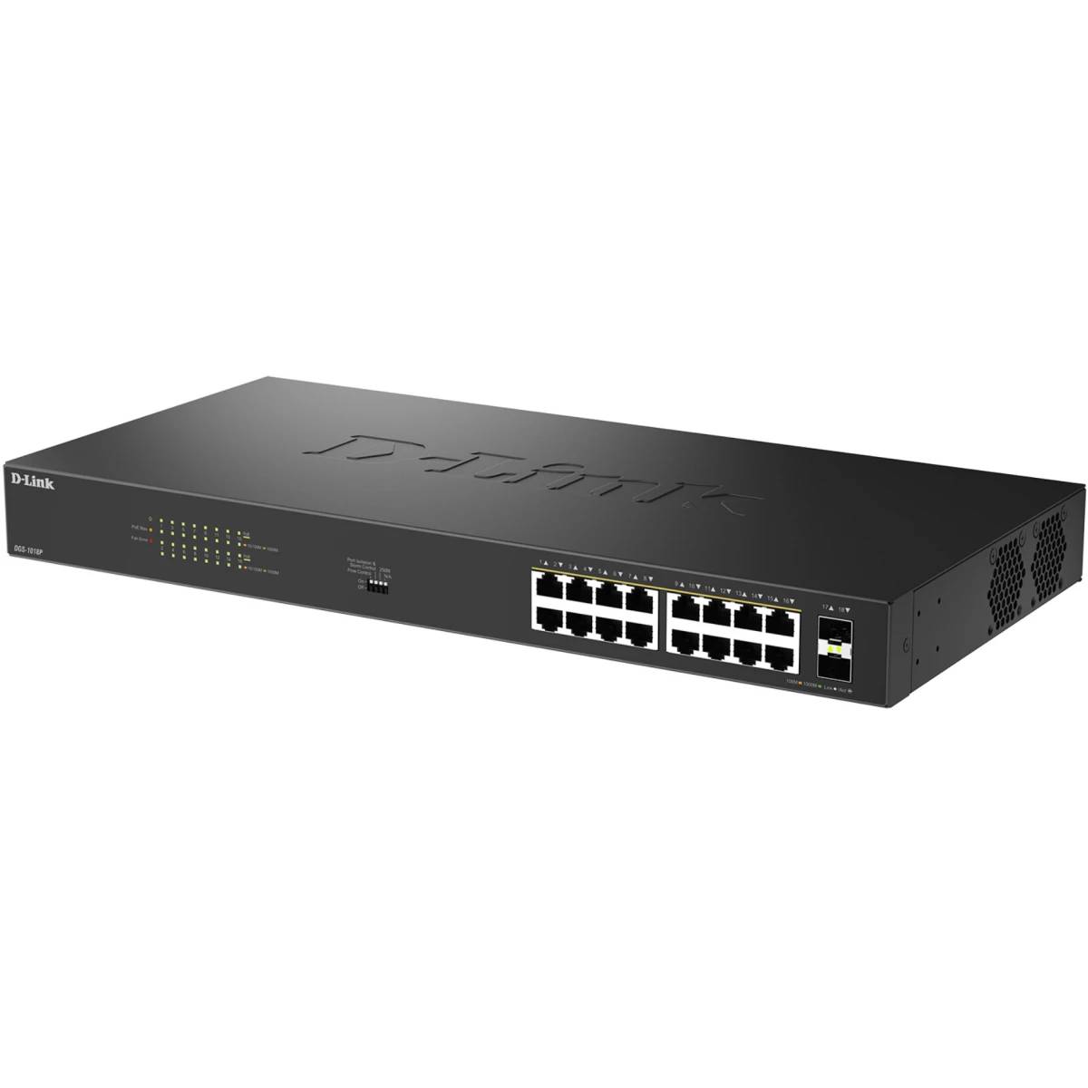 Коммутатор D-Link DGS-1018P, 16xLAN 1Gbps, PoE