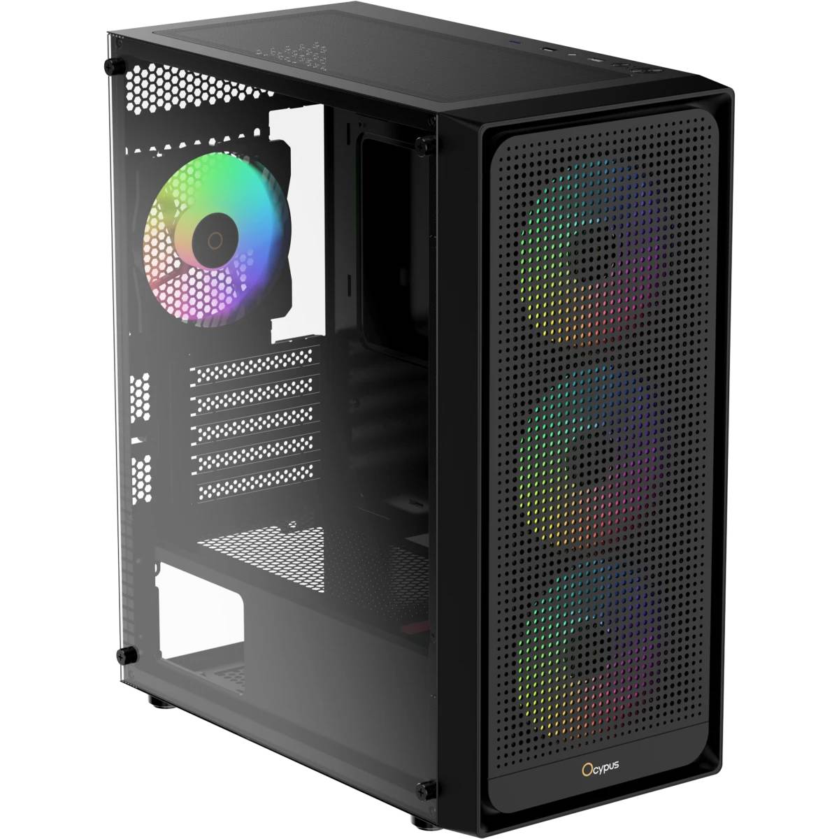 Корпус Ocypus Gamma C50 ARGB Black (Gamma-C50-BKG400XX-GL), без БП, mATX
