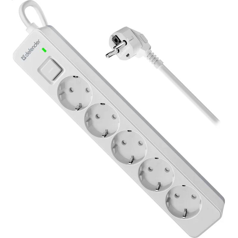 Сетевой фильтр Defender DFS-133 White (99431)