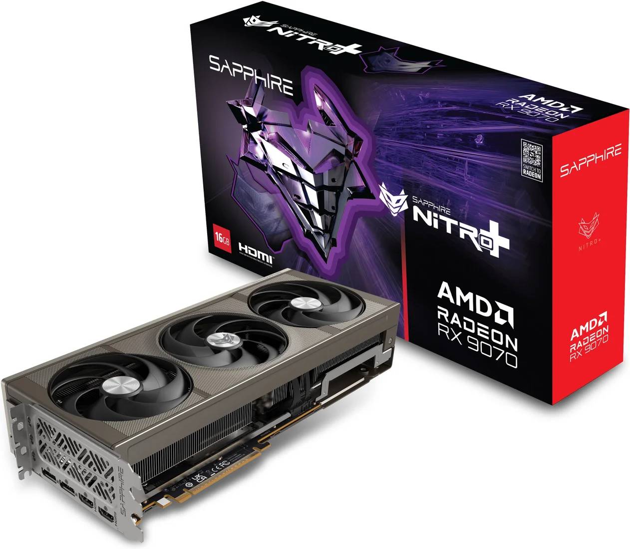 Видеокарта Radeon RX 9070, 16GB GDDR6 256b, Sapphire RX 9070 NITRO+ 16G 11349-01-20G, RTL