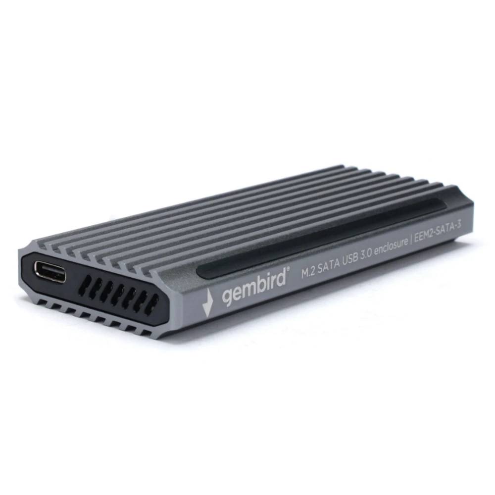 Внешний BOX Gembird EEM2-SATA-3, NVMe - USB3.0, серебристый