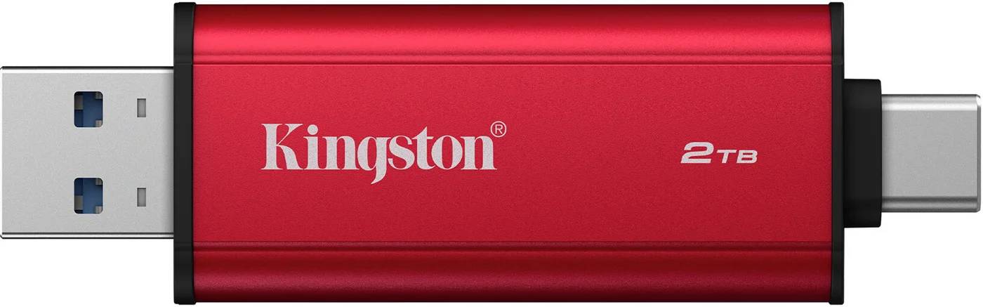 Внешний SSD 2Tb Kingston Dual Portable SSD SPSD/2TB, USB Type-C, USB3.2, Red