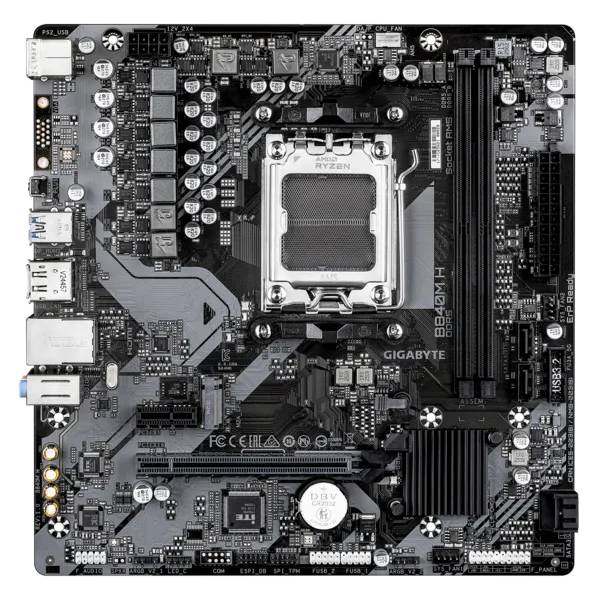Материнская плата Gigabyte B840M H, AM5, (HDMI, DP), 2xDDR V, mATX