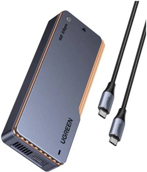 Внешний BOX Ugreen D703 65727, M.2 NVMe - USB Type C, серый