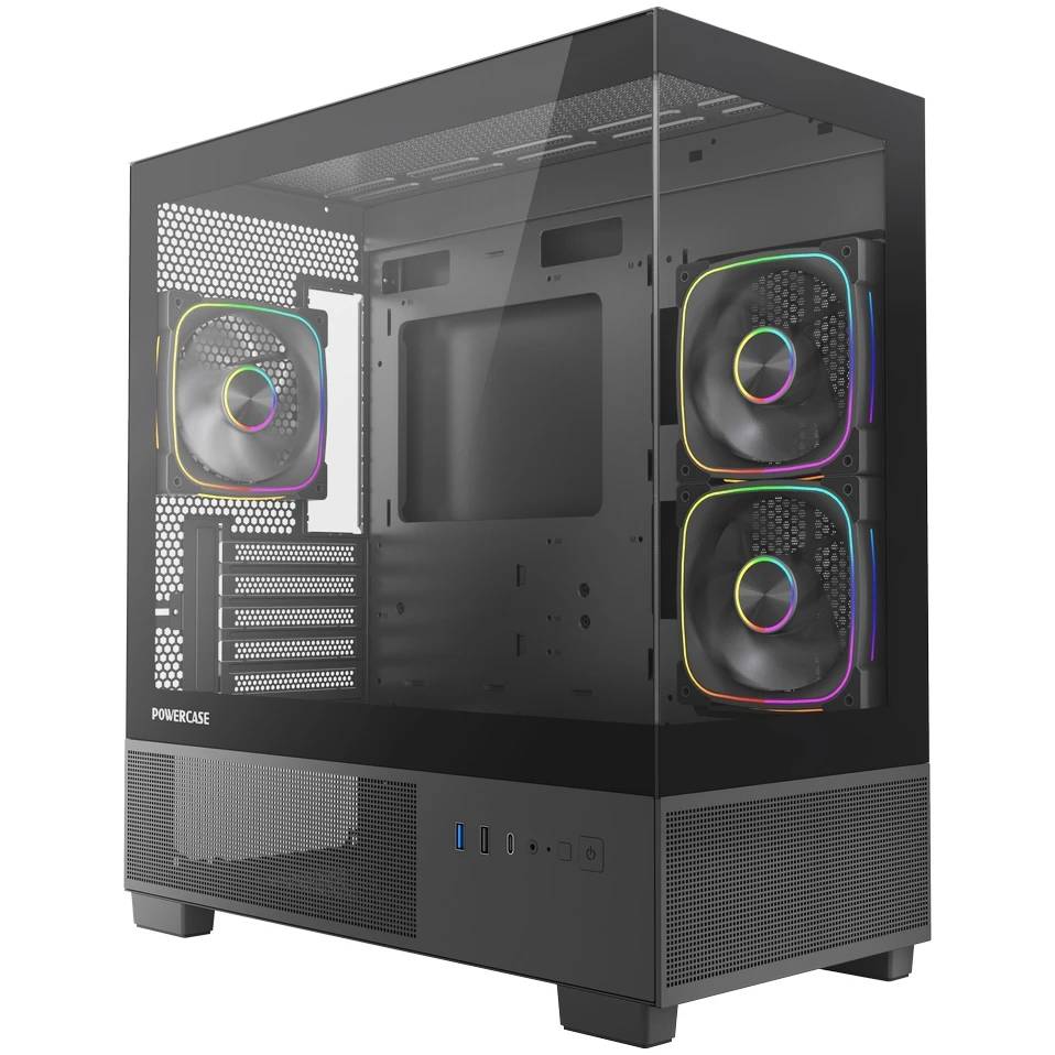 Корпус Powercase Vision Micro S3B CVMMSB-A3, без БП, mATX