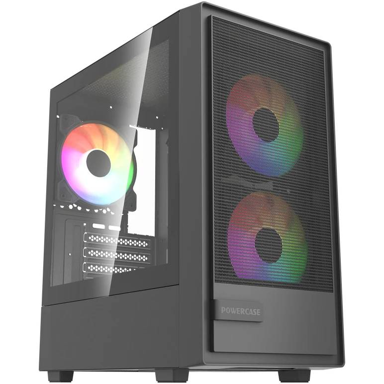 Корпус Powercase Mistral SM02 ARGB Black CMMSM02B-A3, без БП, mATX