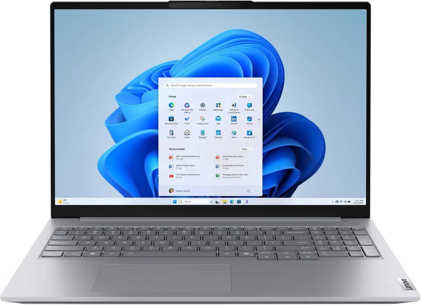 Ноутбук Lenovo ThinkBook 16 G8 IAL 21SK0088FW, 16" IPS, Core Ultra 7 255U/ 32Gb/ 1TbSSD/ Grey