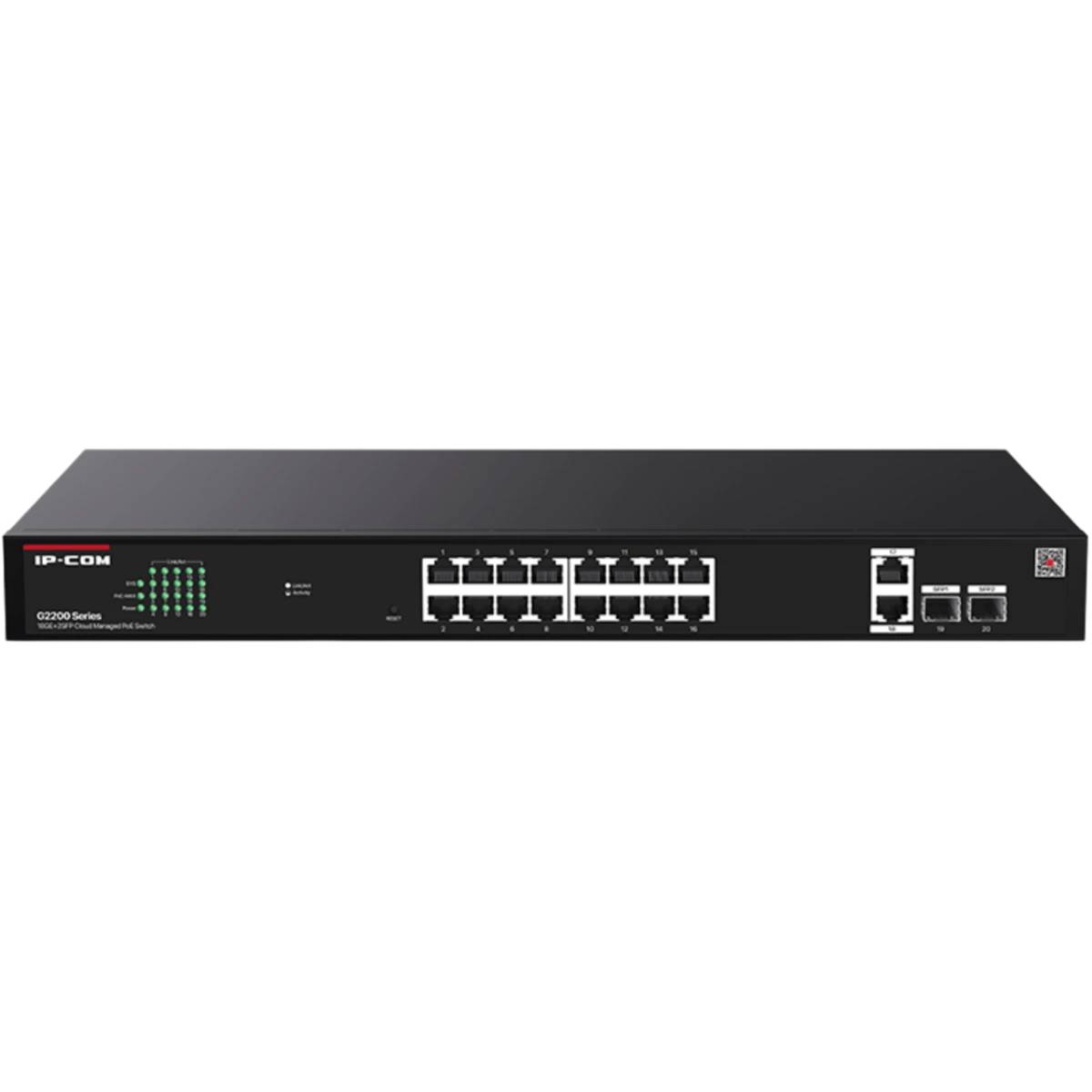 Коммутатор IP-COM G2220P-16-250W, 16xLAN 1Gbps, 2xSFP, PoE