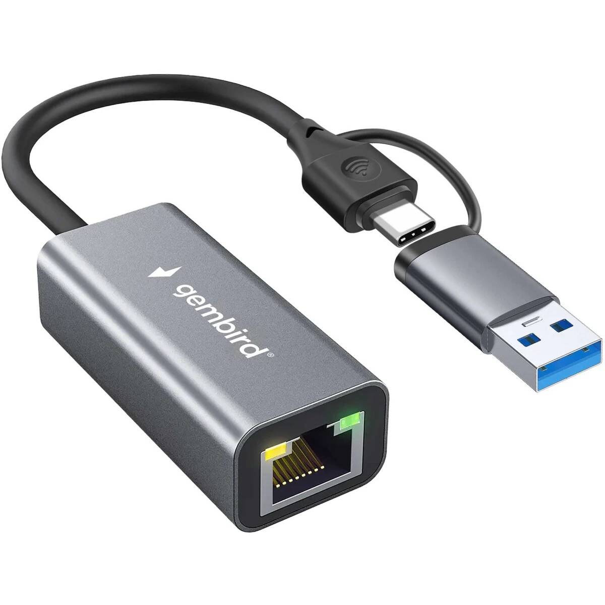 Сетевая карта Gembird NIC-U7, 1Gbps, USB3.0 Type-C
