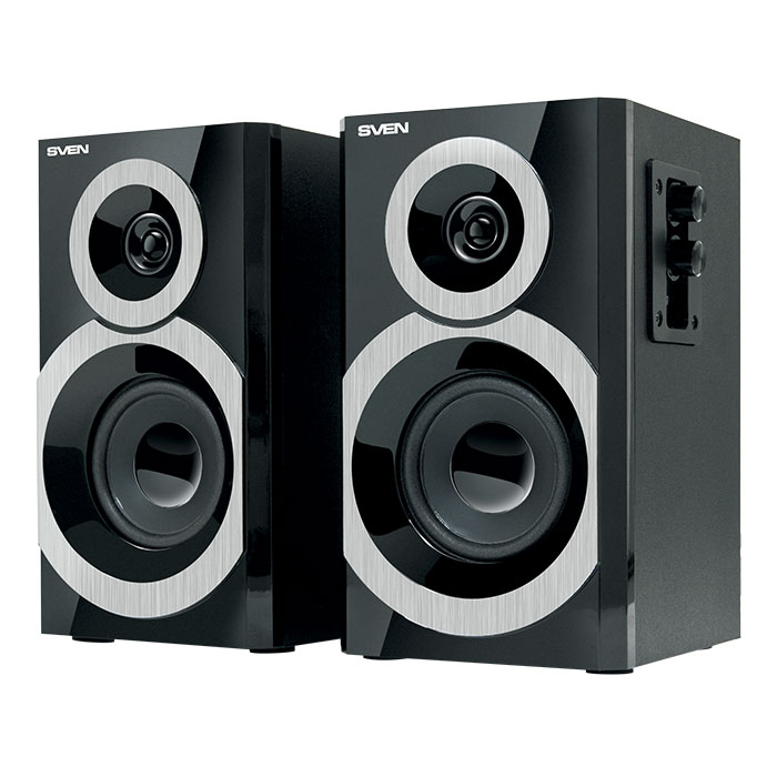 Акустика Sven SPS-619, дерево, 2x10Вт, 70Гц-22кГц, черный