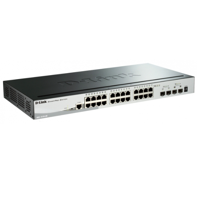 Коммутатор D-Link DGS-1510-28P/A1A, 24xLAN 1Gbps, 2 SFP, 2 SFP+, PoE