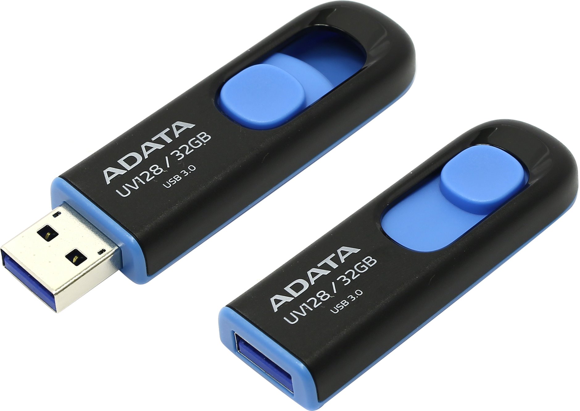 64Gb AData UV128 AUV128-64G-RBE, USB3.0, Black/Blue